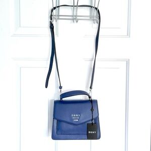 DKNY Blue Mini Bag with Flap-Over Design